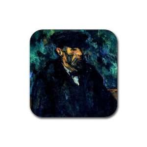  Portrait of Vallier by Paul Cezanne Square Coasters   Set 