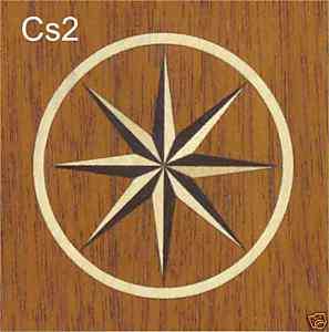 COMPASS STAR VENEER INLAY MEDALLION, #CS2  