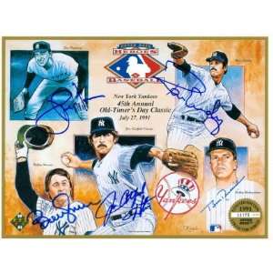 Yankees Legends Autographed by Ron Guidry, Jim Hunter, Bobby Murcer 