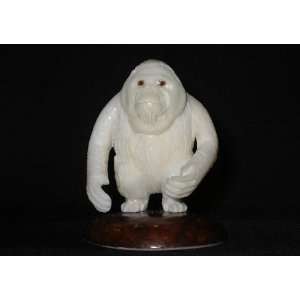  Ivory Orangutan Tagua Nut Figurine Carving, 2.4 x 2.2 x 1 