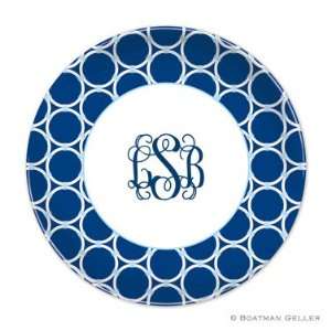  Personalized Plate   Bamboo Rings Navy 