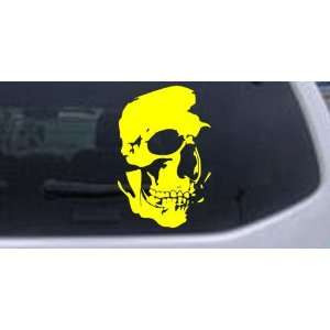 Yellow 20in X 30.0in    Skull Shadowed Side Skulls Car Window Wall 
