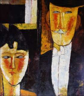   Painted Oil Painting Repro Amedeo Modigliani Bride and Groom  