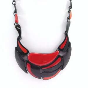  Necklace of french touch Arlequin red black. Jewelry
