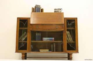 Art Deco Oak Side by Side Bookcase / Bureau / Cabinet  