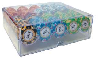 200 14 Gram Monte Carlo Poker Chips & Acrylic Tray  