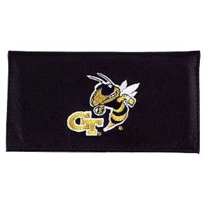   Yellow Jackets Black Embroidered Checkbook Cover