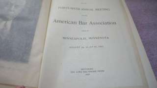 1923 ANNUAL REPORT OF THE AMERICAN BAR ASSOCIATION  