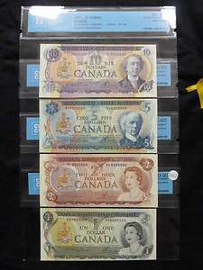 Set of 4 1970s Bank of Canada 8 Million Note Set B123  