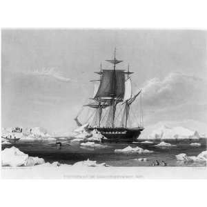  USS VINCENNES in Disappointment Bay,Antarctica,1844