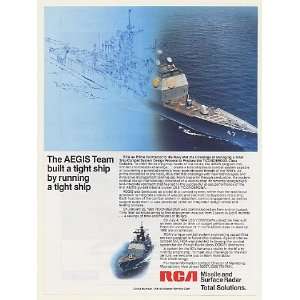  1984 USS Ticonderoga Ship RCA AEGIS System Print Ad (46170 