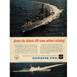  1963 Ad Bethlehem Steel Co USS Bainbridge Navy Warship 