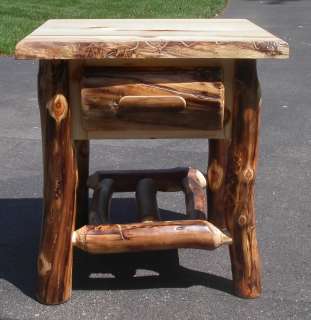 Amish Rustic Log Bed Cabin Lodge Bedroom Furniture Solid Aspen Wood 