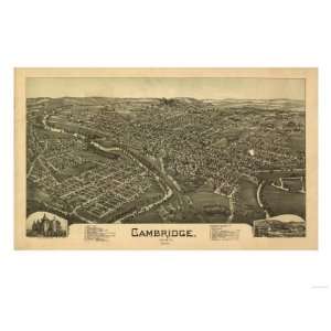  Cambridge, Ohio   Panoramic Map Giclee Poster Print