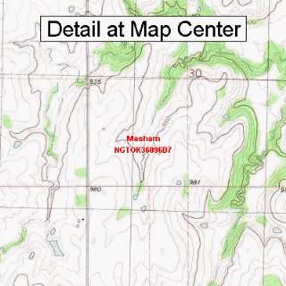  USGS Topographic Quadrangle Map   Masham, Oklahoma (Folded 