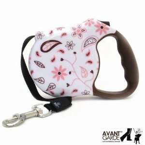  Avant Garde Pink Floral Fling Retractable Dog Leash New ON 