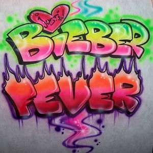 Bieber Fever Airbrushed Justin Bieber Custom T Shirt Airbrush any Name 