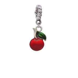 Single Cherry Silver Plated Silver European Charm Dangle Bead [Jewelry 