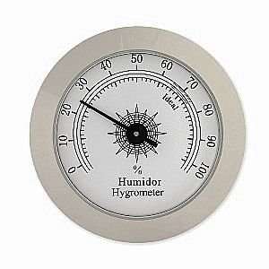  Round Glass Analog Hygrometer 1.75   Silver Plated Patio 