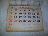 1948 Calendar BLUE VALLEY CREAMERY Osborne Co EPHEMERA  