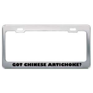 Got Chinese Artichoke? Eat Drink Food Metal License Plate Frame Holder 