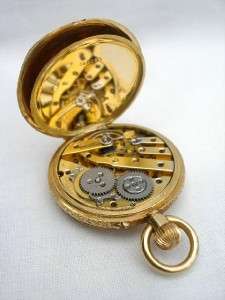 Vacheron & Constantin 18k Gold Half Hunter Pink Enamel Pocket Watch 