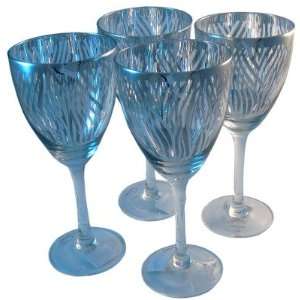  Zebra Silver Foil Wine Glasses