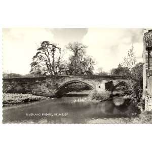   Vintage Postcard River and Bridge Helmsley England UK 
