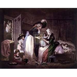  A Visit To The Child At Nurse [M] by George Morland. Size 