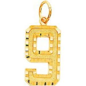  14K Gold Large Number 9 Charm Jewelry