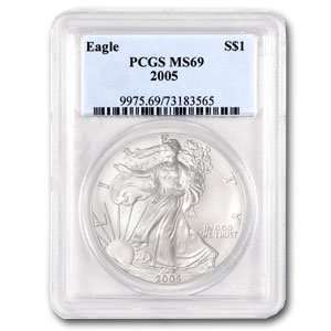  2005 Silver Eagles   MS 69 PCGS 