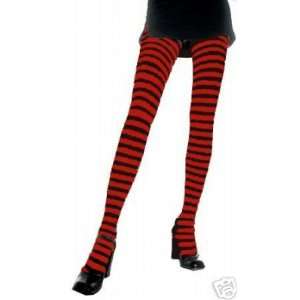   Red Stripe Tights Pantyhose Punk Gothic Cosplay Dance 