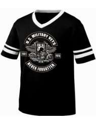 Military Vets POW MIA Mens Ringer T shirt, 1961 1975 Never 