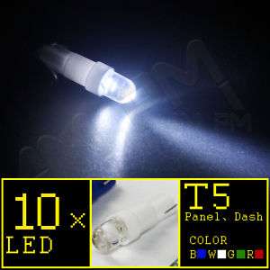 10 x T5 LED 37 74 70 Dash Board Bulb lights White  