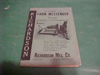 1950 CATALOG RICHARDSON FARM SUPPLIES EQUIPMENT KANSAS  