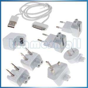 New USB Data Cable + World Travel Adapter Kit for Apple  