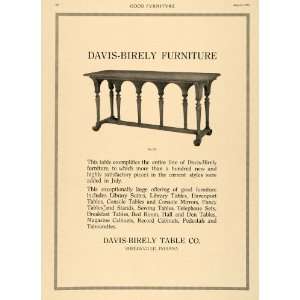  1916 Ad Davis Birely Furniture No 625 Library Tables 
