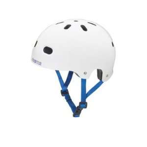 Pryme 8 V2 BMX/Skate Helmet Gloss White/Blue straps SM/MD Fits 55 57cm 