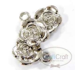   Silver Color Rose Flower Finding Charm Pendant Jewelry Supplies  