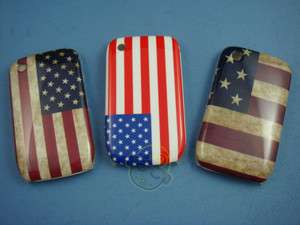 3PCS USA Sytle Flag hard case cover for Blackberry Curve 8520  