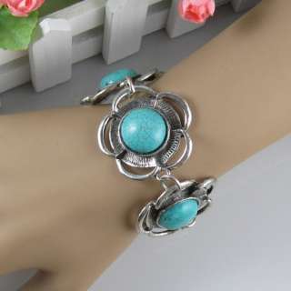 Sets Tibet Silver Turquoise Necklace Bracelet Ring s004  