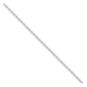  14K White Gold 1.1mm Polished Baby Rope Chain 24 Jewelry