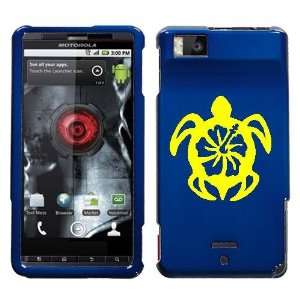  MOTOROLA DROID X YELLOW TURTLE ON A BLUE HARD CASE COVER 