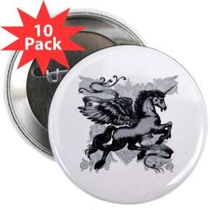 2.25 Button (10 Pack) Unicorn with Wings 