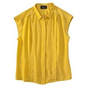 Jason Wu for Target® Collared Cap Sleeve Pleated Blouse in Gold 