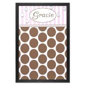 Chocolate Dots and Pink Stripes Magnetic Bulletin Board Bulletin Board 