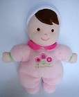 Carter’s Just One Year Baby My First Doll Brown Brunette Pink Flower 