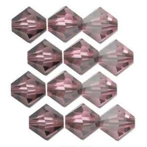   12 Satin Rose Swarovski Crystal Bicone Beads 6mm New