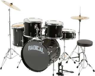 Cannon Percussion Radical 5 5 Piece Drum Set Black  