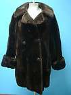 Terrific Brown Sheared Beaver Faux Fur Coat Jacket